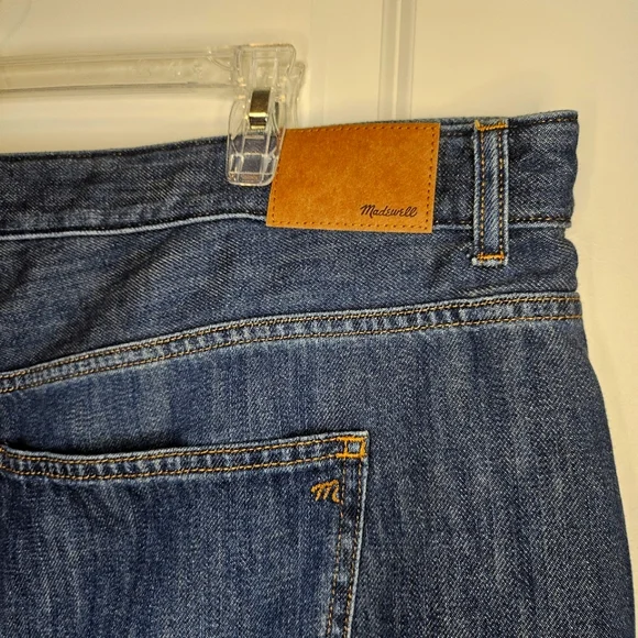 Madewell Plus Size 20W SuperWide High Waisted Full Length Blue Whiskering Jeans - Picture 11 of 16